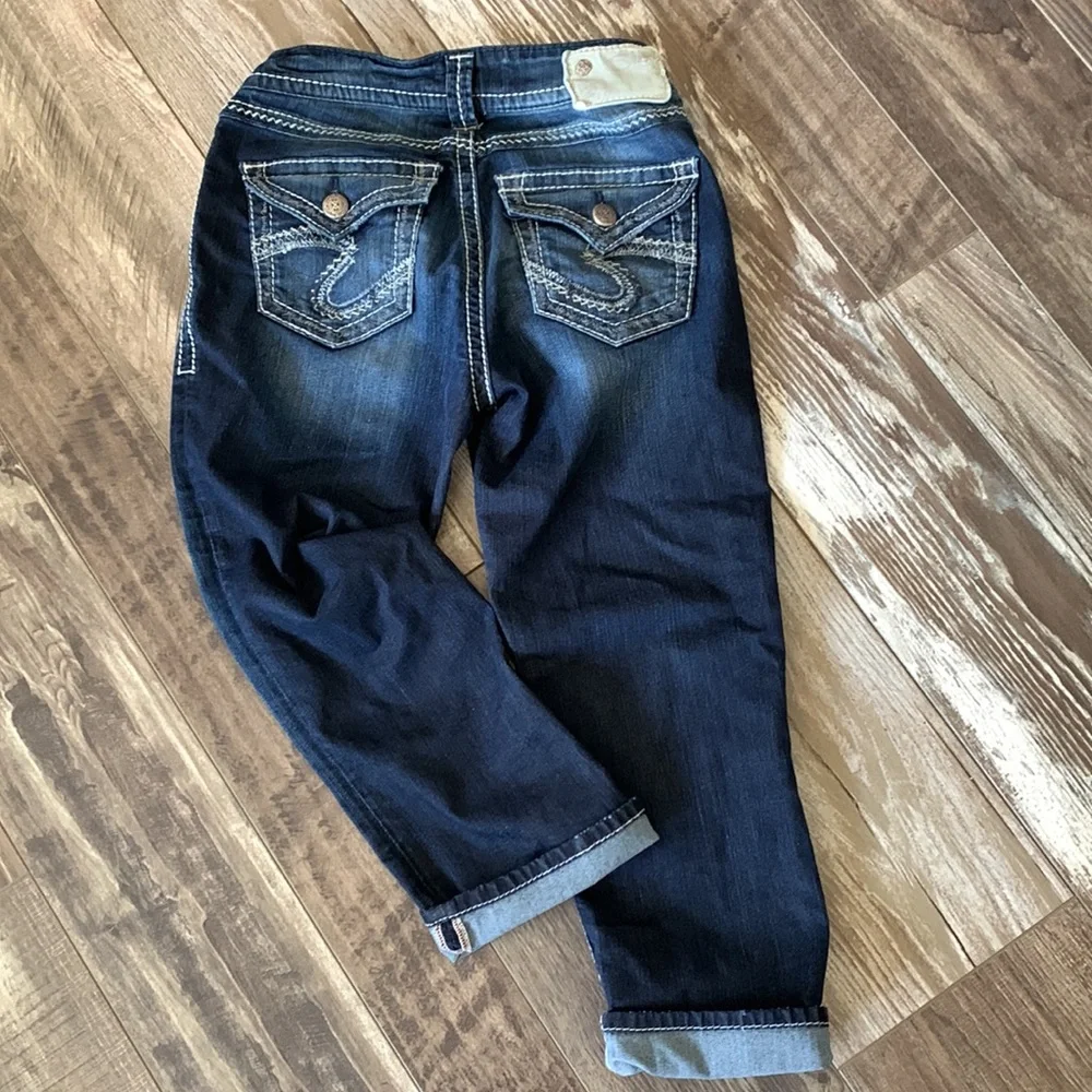 SILVER Capris faded dark blue size 26 - Picture 4 of 6